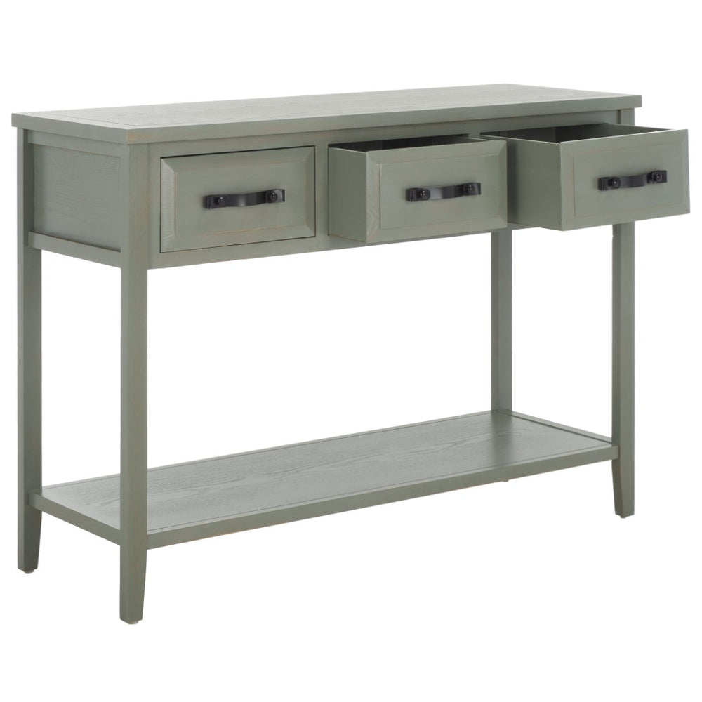 Safavieh Aiden 3 Drawer Console Table - French Grey Farmhouse Style With Storage For Entryway & Living Room AMH6502B