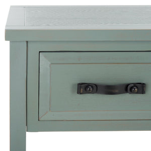 Safavieh Aiden Console Table: Stylish 3-Drawer Design With Rustic Charm, Perfect For Entryway Or Living Room Barn Blue AMH6502C