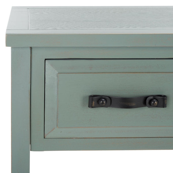 Safavieh Aiden Console Table: Stylish 3-Drawer Design With Rustic Charm, Perfect For Entryway Or Living Room Barn Blue AMH6502C