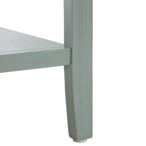Safavieh Aiden Console Table: Stylish 3-Drawer Design With Rustic Charm, Perfect For Entryway Or Living Room Barn Blue AMH6502C