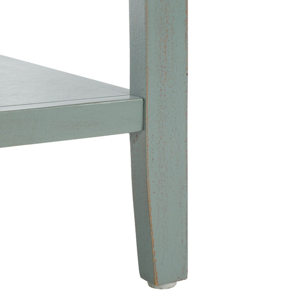 Safavieh Aiden Console Table: Stylish 3-Drawer Design With Rustic Charm, Perfect For Entryway Or Living Room Barn Blue AMH6502C