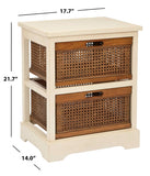 Safavieh Jackson 2 Drawer Storage Unit Barley/Cane Drawers AMH6503A