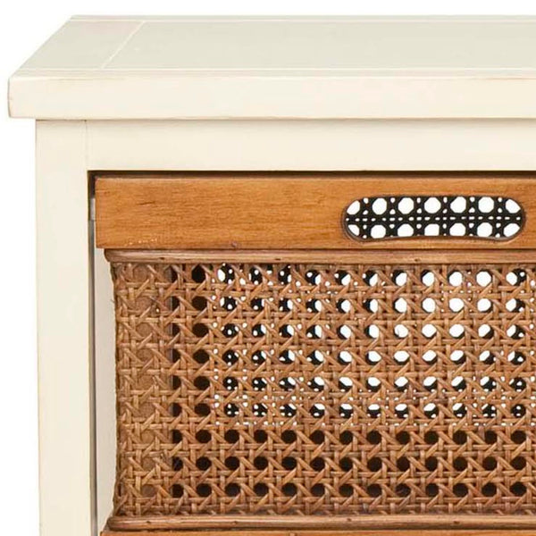 Safavieh Jackson 4-Drawer Storage Unit - Stylish British Colonial Design For Organized Living Spaces And Charm Barley/Cane Drawers AMH6504A