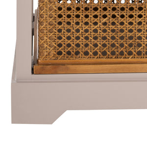 Safavieh Jackson 4-Drawer Storage Unit - Stylish British Colonial Design For Organized Living Spaces And Charm Quartz Grey/Cane Drawers AMH6504C