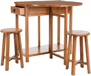 Safavieh Miles Compact Retro-Modern Portable Bar Set With Two Stools, Ideal For Small Spaces & Easy Storage AMH6505A