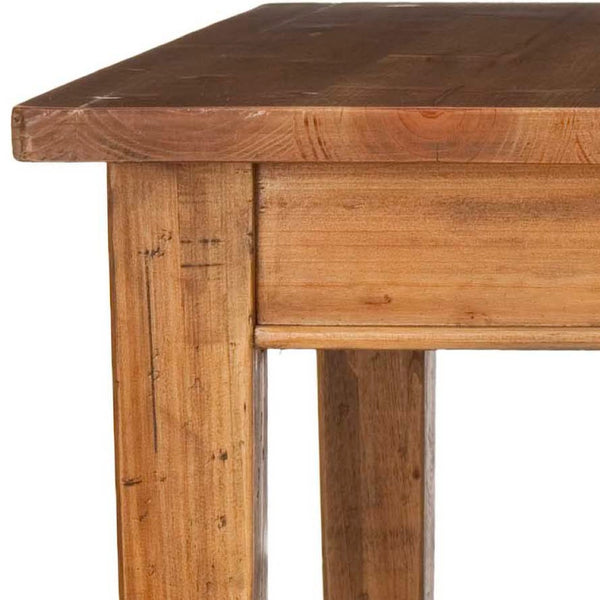Safavieh Nathan Solid Fir Wood Dining Table - Craftsman-Style Farmhouse Design For Timeless Elegance Brown Pine AMH6507A