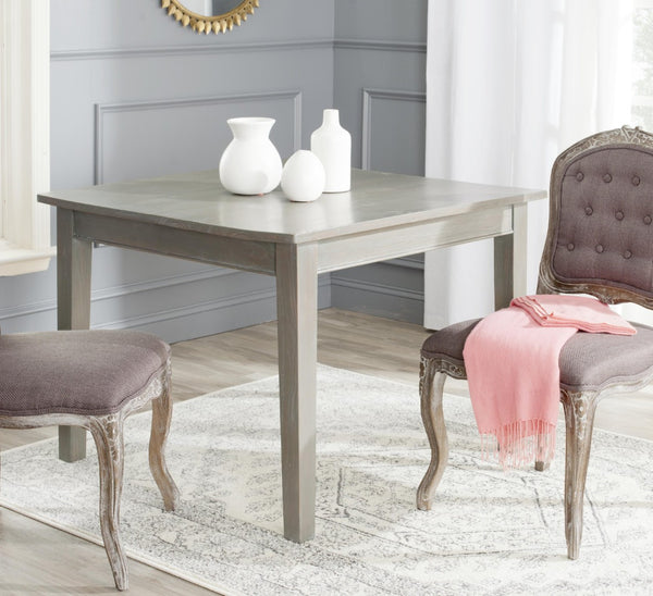 Safavieh Nathan Solid Fir Wood Dining Table - Craftsman-Style Farmhouse Design For Timeless Elegance French Grey AMH6507B