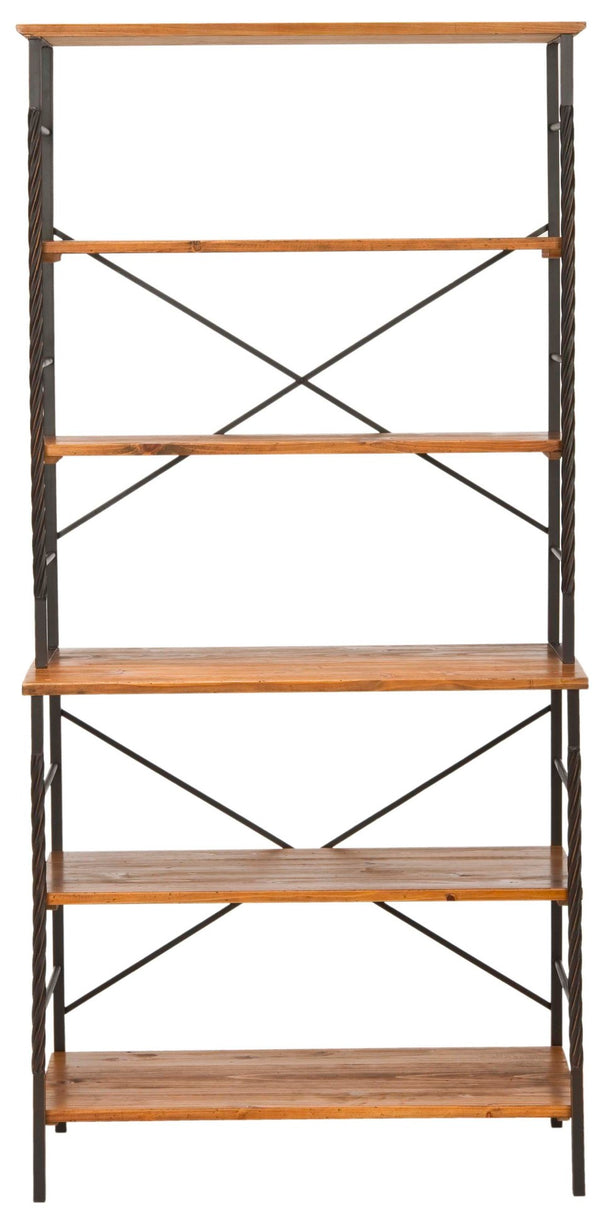 Safavieh Brooke 6-Tier Etagere - Stylish Walnut-Finished Shelves With Sturdy Iron Frame For Modern Spaces AMH6508A