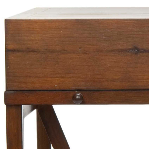 Safavieh Wyatt Writing Desk With Pull-Out Surface And Hidden Storage For Stylish Home Office Organization Dark Teak AMH6509A