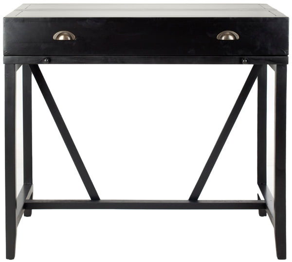 Safavieh Wyatt Writing Desk With Pull-Out Surface And Hidden Storage For Stylish Home Office Organization Black AMH6509B