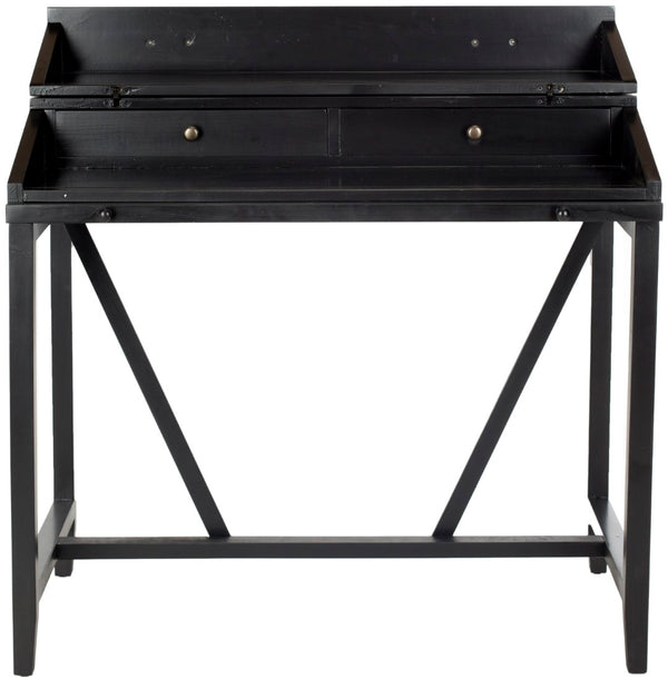 Safavieh Wyatt Writing Desk With Pull-Out Surface And Hidden Storage For Stylish Home Office Organization Black AMH6509B