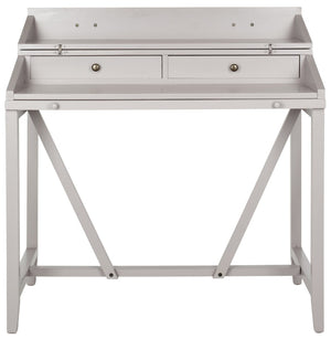 Safavieh Wyatt Writing Desk With Pull-Out Surface And Hidden Storage For Stylish Home Office Organization Quartz Grey AMH6509C