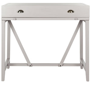 Safavieh Wyatt Writing Desk With Pull-Out Surface And Hidden Storage For Stylish Home Office Organization Quartz Grey AMH6509C