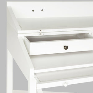 Safavieh Wyatt Writing Desk With Pull-Out Surface And Hidden Storage For Stylish Home Office Organization White AMH6509D