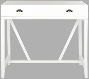 Safavieh Wyatt Writing Desk With Pull-Out Surface And Hidden Storage For Stylish Home Office Organization White AMH6509D