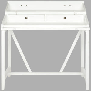 Safavieh Wyatt Writing Desk With Pull-Out Surface And Hidden Storage For Stylish Home Office Organization White AMH6509D