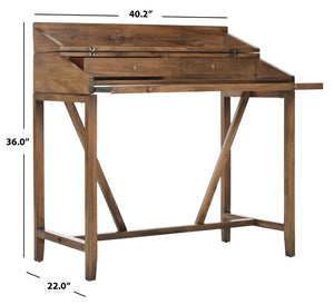 Safavieh Wyatt Writing Desk With Pull-Out Surface And Hidden Storage For Stylish Home Office Organization Oak AMH6509E