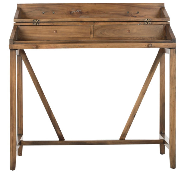 Safavieh Wyatt Writing Desk With Pull-Out Surface And Hidden Storage For Stylish Home Office Organization Oak AMH6509E