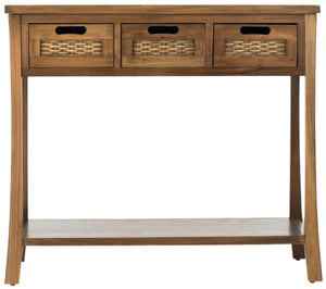 Safavieh Autumn 3-Drawer Console - Timeless Charm With Rustic Storage For Entryway, Living Room, Or Hallway Oak AMH6510B