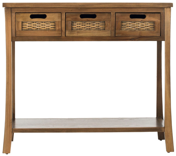 Safavieh Autumn 3-Drawer Console - Timeless Charm With Rustic Storage For Entryway, Living Room, Or Hallway Oak AMH6510B