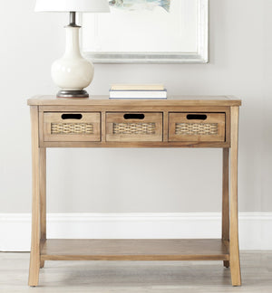 Safavieh Autumn 3-Drawer Console - Timeless Charm With Rustic Storage For Entryway, Living Room, Or Hallway Oak AMH6510B
