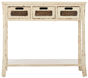 Safavieh Autumn 3-Drawer Console - Timeless Charm With Rustic Storage For Entryway, Living Room, Or Hallway Vintage Cream AMH6510C
