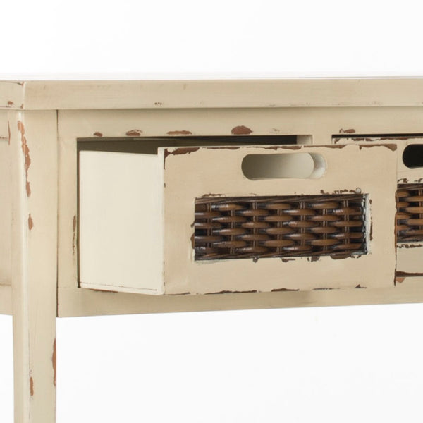 Safavieh Autumn 3-Drawer Console - Timeless Charm With Rustic Storage For Entryway, Living Room, Or Hallway Vintage Cream AMH6510C