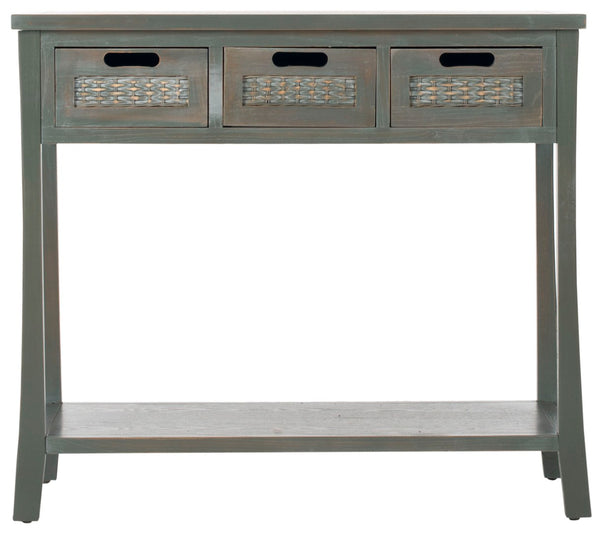 Safavieh Autumn 3-Drawer Console - Timeless Charm With Rustic Storage For Entryway, Living Room, Or Hallway Ash Grey AMH6510D