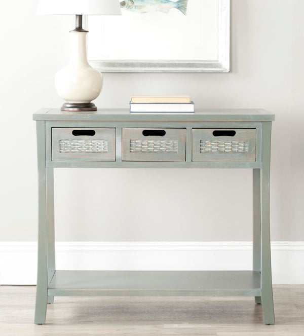 Safavieh Autumn 3-Drawer Console - Timeless Charm With Rustic Storage For Entryway, Living Room, Or Hallway Ash Grey AMH6510D