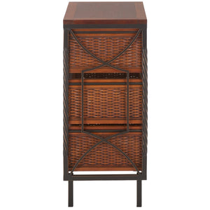Safavieh Andrew 4-Drawer Storage Unit - Coastal Charm With Carved Pine Frame & Woven Rattan Baskets For Organization AMH6511A