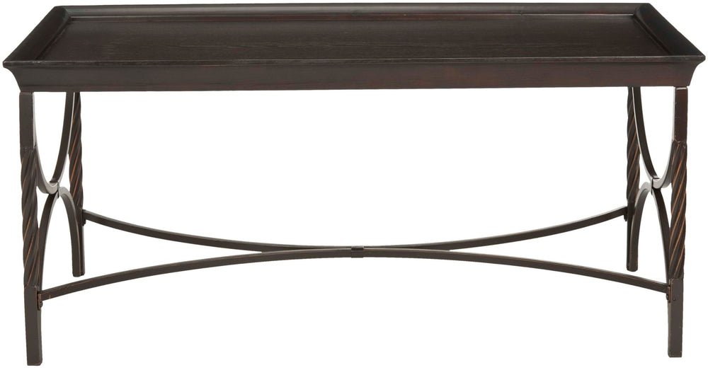 Safavieh Christopher Cocktail Table - Rustic Walnut Pine With Antique Pewter Base, Stylish & Versatile Design AMH6513A