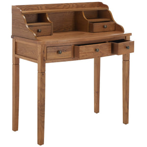 Safavieh Landon Modern 5-Drawer Writing Desk With Stylish Storage For Organized Workspaces And Home Offices Oak AMH6516A