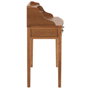 Safavieh Landon Modern 5-Drawer Writing Desk With Stylish Storage For Organized Workspaces And Home Offices Oak AMH6516A