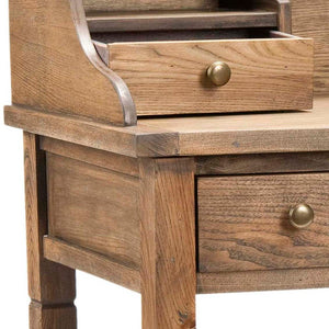 Safavieh Landon Modern 5-Drawer Writing Desk With Stylish Storage For Organized Workspaces And Home Offices Oak AMH6516A