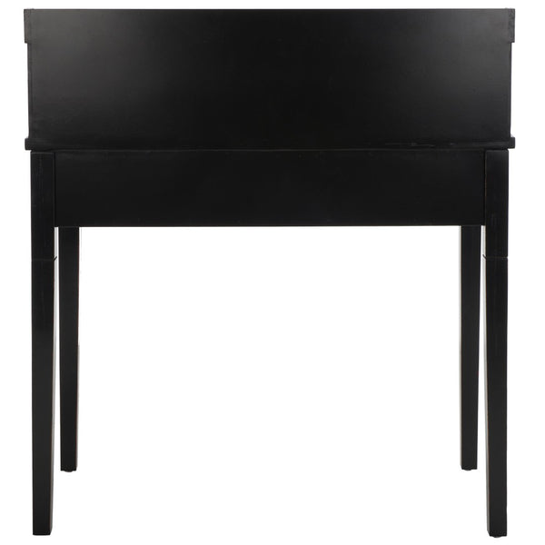 Safavieh Landon Modern 5-Drawer Writing Desk With Stylish Storage For Organized Workspaces And Home Offices Distressed Black AMH6516B