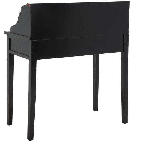 Safavieh Landon Modern 5-Drawer Writing Desk With Stylish Storage For Organized Workspaces And Home Offices Distressed Black AMH6516B