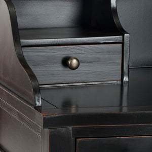 Safavieh Landon Modern 5-Drawer Writing Desk With Stylish Storage For Organized Workspaces And Home Offices Distressed Black AMH6516B