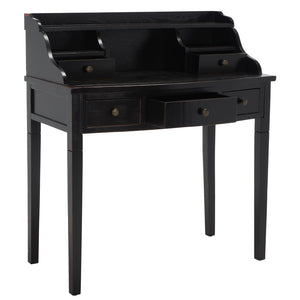 Safavieh Landon Modern 5-Drawer Writing Desk With Stylish Storage For Organized Workspaces And Home Offices Distressed Black AMH6516B