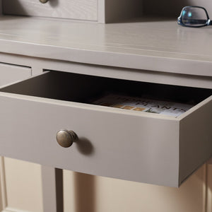 Safavieh Landon Modern 5-Drawer Writing Desk With Stylish Storage For Organized Workspaces And Home Offices Quartz Grey AMH6516C