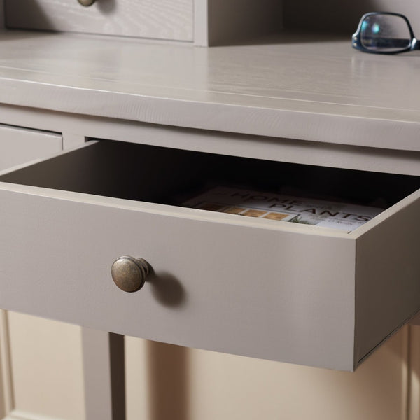 Safavieh Landon Modern 5-Drawer Writing Desk With Stylish Storage For Organized Workspaces And Home Offices Quartz Grey AMH6516C