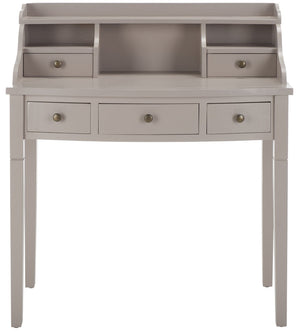 Safavieh Landon Modern 5-Drawer Writing Desk With Stylish Storage For Organized Workspaces And Home Offices Quartz Grey AMH6516C