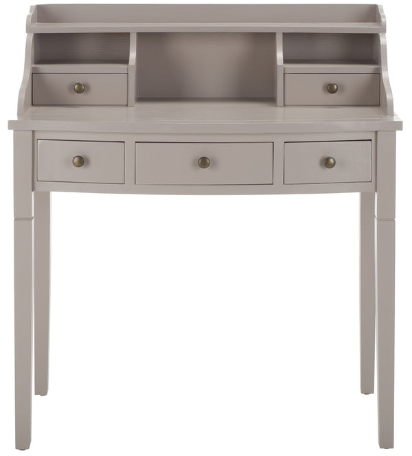 Safavieh Landon Modern 5-Drawer Writing Desk With Stylish Storage For Organized Workspaces And Home Offices Quartz Grey AMH6516C