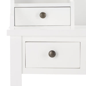 Safavieh Landon Modern 5-Drawer Writing Desk With Stylish Storage For Organized Workspaces And Home Offices White AMH6516D
