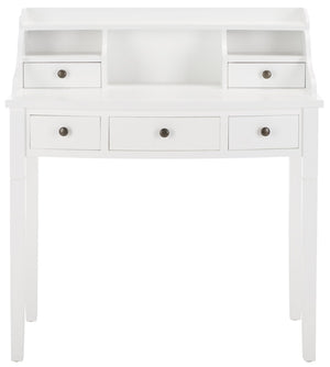 Safavieh Landon Modern 5-Drawer Writing Desk With Stylish Storage For Organized Workspaces And Home Offices White AMH6516D