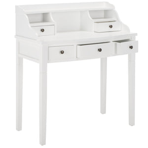 Safavieh Landon Modern 5-Drawer Writing Desk With Stylish Storage For Organized Workspaces And Home Offices White AMH6516D