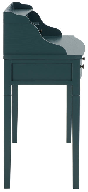 Safavieh Landon Modern 5-Drawer Writing Desk With Stylish Storage For Organized Workspaces And Home Offices Slate Teal AMH6516E