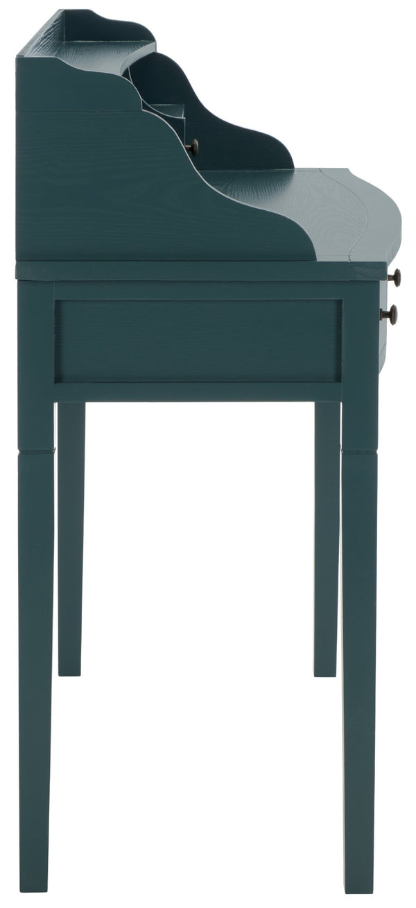 Safavieh Landon Modern 5-Drawer Writing Desk With Stylish Storage For Organized Workspaces And Home Offices Slate Teal AMH6516E