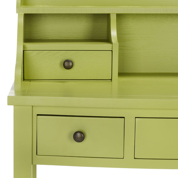 Safavieh Landon Modern 5-Drawer Writing Desk With Stylish Storage For Organized Workspaces And Home Offices Split Pea AMH6516F
