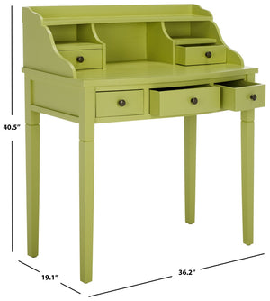 Safavieh Landon Modern 5-Drawer Writing Desk With Stylish Storage For Organized Workspaces And Home Offices Split Pea AMH6516F