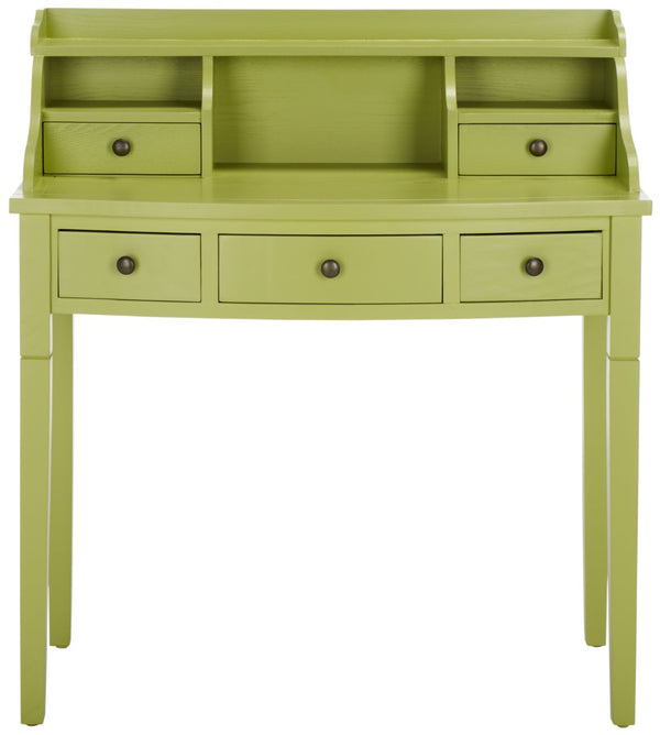 Safavieh Landon Modern 5-Drawer Writing Desk With Stylish Storage For Organized Workspaces And Home Offices Split Pea AMH6516F